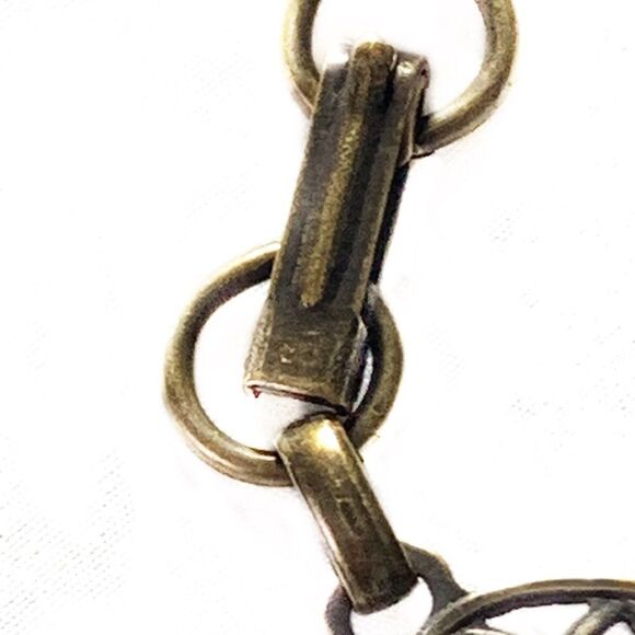 Vintage Banana Bob Victorian style ox gold open work amethyst cabashon bracelet - Picture 8 of 8